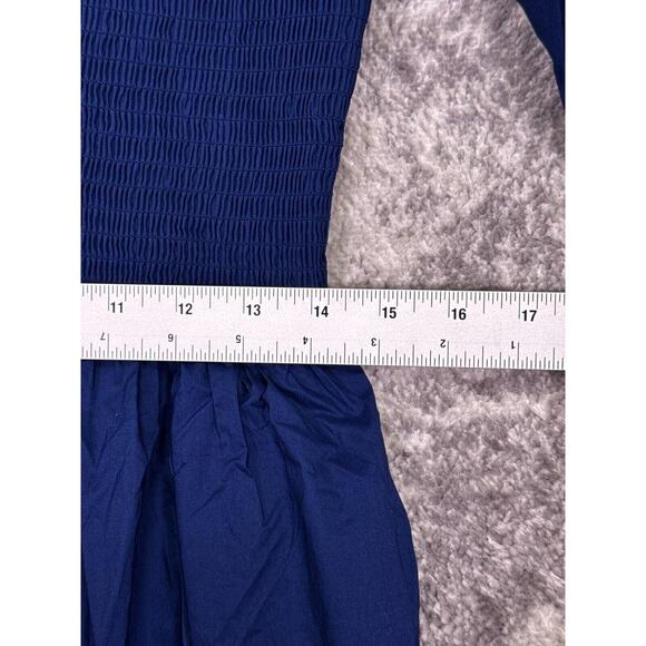 New Hill House Dress XL Womens The Louisa Nap Blue Cotton Smocked Midi - Picture 5 of 9